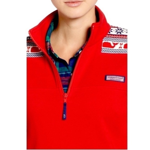 Vineyard Vines 1/4 Zip Pullover Nordic Logo
Red oversized Sweatshirt - Picture 9 of 15